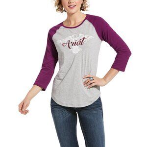 NWT-Ariat Women's Eagle Baseball Jersey TeeShirt- XXL-10032784